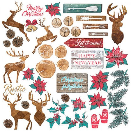 Лист с картинками для вырезания, коллекция Christmas fairytales, 30,5 х 30,5 см, Фабрика Декора, купить - БлагоЛис