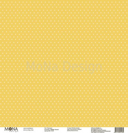 Лист бумаги для скрапбукинга Первоцвет, коллекция Осень базовая Mona Design 30,5 х 30,5 см, 190 грамм, купить - БлагоЛис
