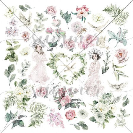 Лист для вырезания из коллекции "Blooming Day", 30,5 х 30,5 см, 190 гр, ТМ Summer Studio, купить - БлагоЛис