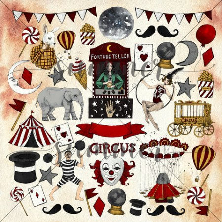 Лист для вырезания, коллекция Circus, 30,5 х 30,5см, 250гр, ТМ Summer Studio, купить - БлагоЛис