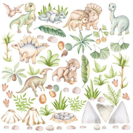 Лист с картинками для вырезания, коллекция "Dinosauria", 30.5 х 30.5 см, Фабрика Декора , купить - БлагоЛис