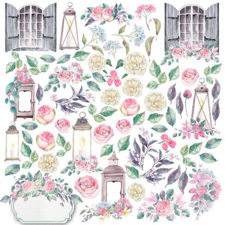 Лист с картинками для вырезания Shabby love 30,5 х 30,5 см, плотность 250 г, Фабрика Декора, купить - БлагоЛис