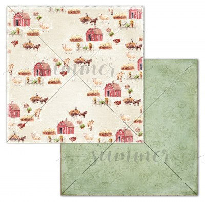 Набор двусторонней бумаги Farmhouse, 10 листов + 1 бонус, 30,5 х 30,5 см, 190 г, ТМ Summer Studio