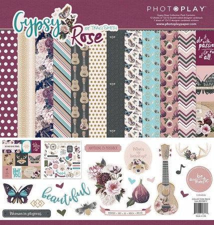 Набор двусторонней бумаги "Gypsy Rose", 30*30 см, 12 листов + 1 лист стикеров,  ТМ PhotoPlay, купить - БлагоЛис