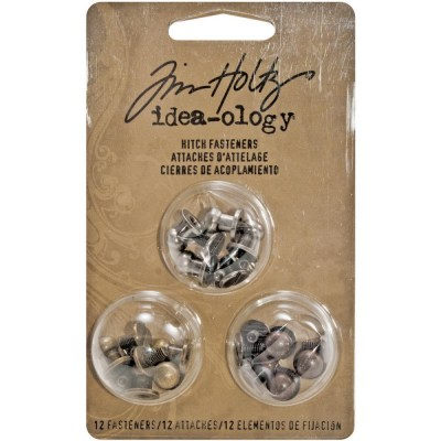 Набор кобурных кнопок Hitch fasteners, ТМ Tim Holtz, 12 штук ( бронза, медь, серебро)  