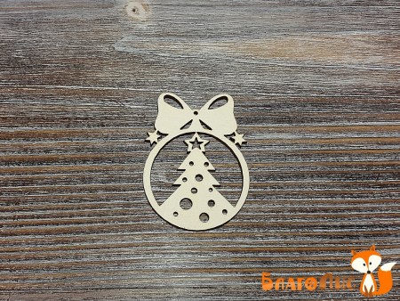 Новогодняя игрушка Шар с бантом №2, (5х3.8 см), купить - БлагоЛис