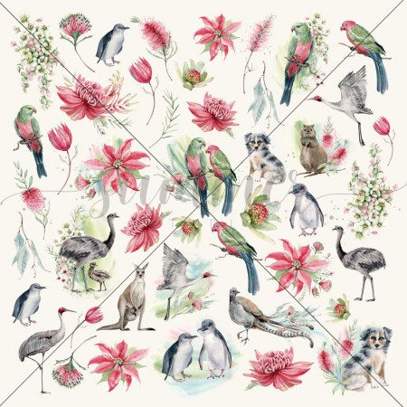 Лист для вырезания из коллекции "Райский остров", 30,5 х 30,5 см, 190 гр, ТМ Summer Studio, купить - БлагоЛис