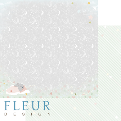 Лист двусторонней бумаги 30,5x30,5 см 190 грамм Fleur Сладкие сны, коллекция В облаках, купить - БлагоЛис