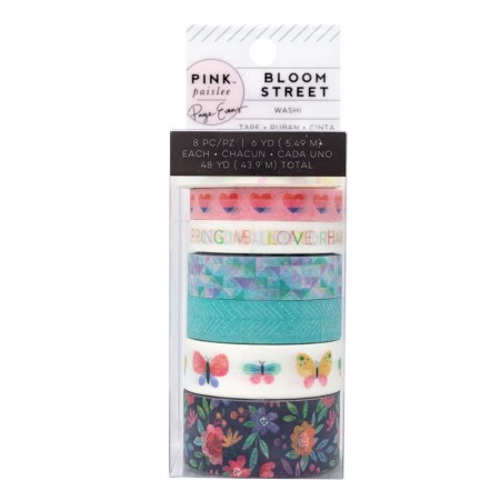 Набор бумажных скотчей (8 рулонов) "Bloom Street", Pink Paislee, ТМ American Crafts, купить - БлагоЛис