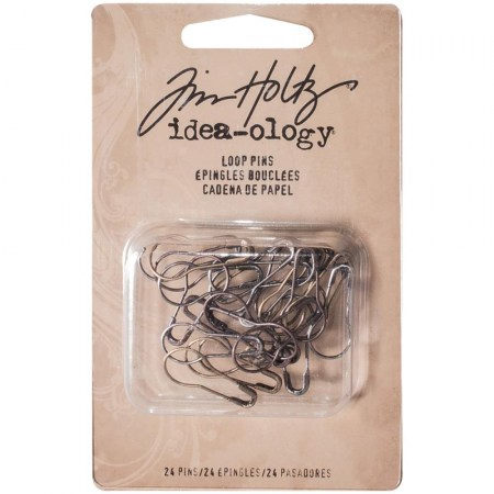Набор металлических булавок Loop pins, ТМ Tim Holtz, 24 штуки ( бронза, медь, серебро), купить - БлагоЛис