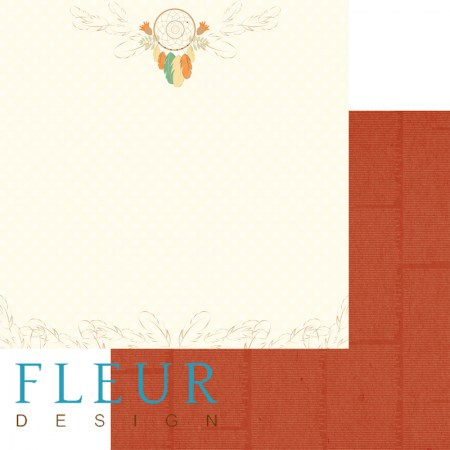 Лист двусторонней бумаги 30,5x30,5 см 190 грамм Fleur Ловец снов коллекция Дыхание осени, купить - БлагоЛис
