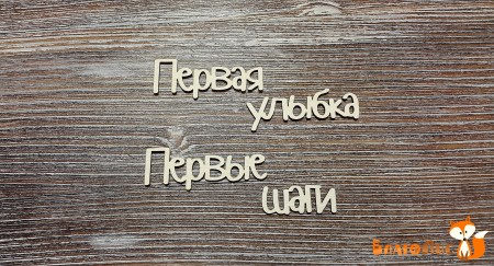 Надпись Первая улыбка, первые шаги, (Первая - 4х1.3 см.), купить - БлагоЛис