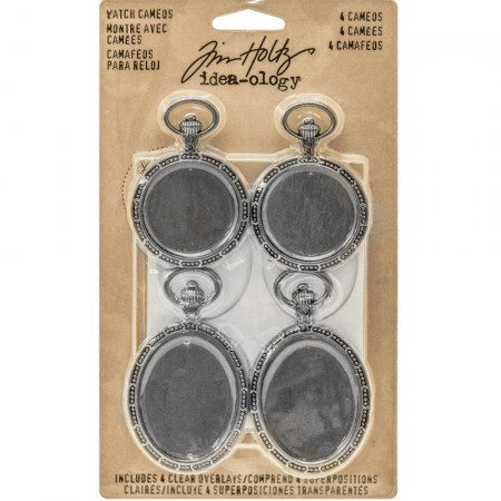 Набор металлических рамок Idea-Ology Metal Watch Cameos, 4 штуки + 4 линзы, 3,5 х 3,5 см, 3,5 х см, Tim Holtz , купить - БлагоЛис