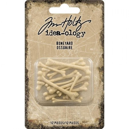 Набор декоративных костей, 12 штук, dea-Ology Boneyard Pieces, Tim Holtz, купить - БлагоЛис