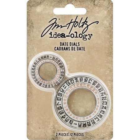 Набор металлических датированных кругов (диаметры 4 и 2,5 см), Idea-Ology Date Dials, ТМ Tim Holtz, , купить - БлагоЛис