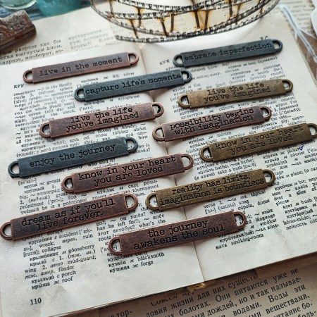 Набор металлических табличек с надписями, 12 штук, Аналог Tim Holtz, купить - БлагоЛис