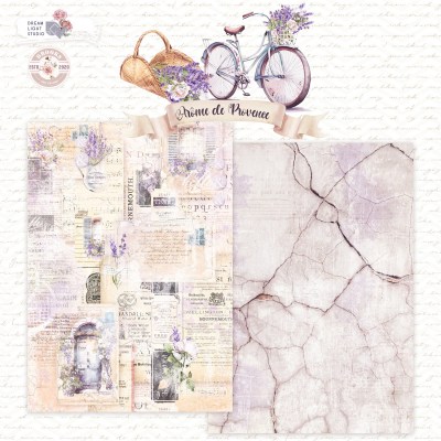 1/2 набора бумаги "Arome de Provence", A5 (14,8*21 см), 6 двусторонних листов, 190 гр., ТМ Dream Light Studio