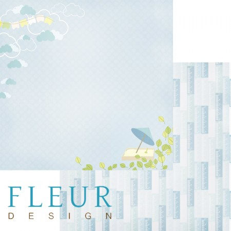 Лист двусторонней бумаги 30,5x30,5 см 190 грамм Fleur Песочница, коллекция Я расту, купить - БлагоЛис