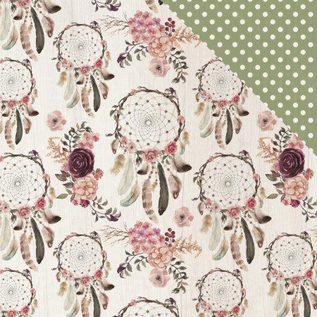 Лист двусторонней бумаги WANDERING, коллекция Gipsy rose, плотность 160 грамм, ТМ Kaiser Craft    , купить - БлагоЛис