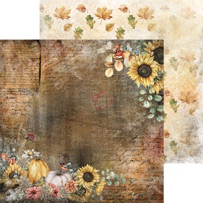 1/2 Набора бумаги AUTUMN MOODS, 20,3 х 20,3 см, 12 двусторонних листов, плотность 190 грамм, ТМ Craft O'Clock