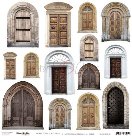 Лист с элементами для вырезания DOORS, 30,5 х 30,5 см, плотность 250 грамм, ТМ Craft O'Clock, купить - БлагоЛис