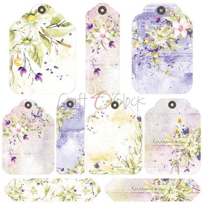 1/2 Набора бумаги SUMMER FLOWERS, 15,3 х 15,3 см, 12 двусторонних листов + бонус, плотность 250 грамм, ТМ Craft O'Clock