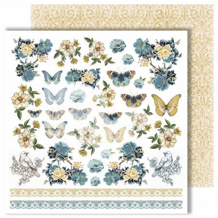 Лист для вырезания "Butterfly" коллекция "Dreams come true", ТМ Dream Light Studio, 30,5х30,5 см, 250 гр., купить - БлагоЛис