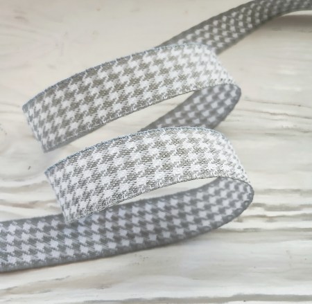 Лента (мягкая) Гусиная лапка 25 мм, цвет серый, DIY Ribbon's, цена за 1 ярд ( 90 см ), купить - БлагоЛис