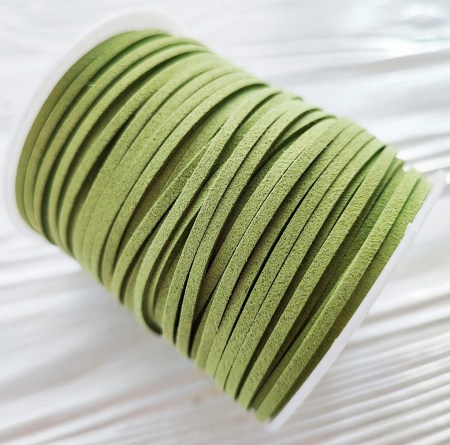 Замшевый шнур 2 мм., цвет травяной, DIY Ribbon's, цена за 1 ярд ( 90 см ), купить - БлагоЛис