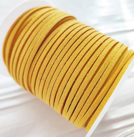 Замшевый шнур 2 мм., цвет желтый, DIY Ribbon's, цена за 1 ярд ( 90 см ), купить - БлагоЛис