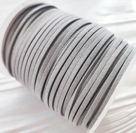 Замшевый шнур 2 мм., цвет серый, DIY Ribbon's, цена за 1 ярд ( 90 см ), купить - БлагоЛис