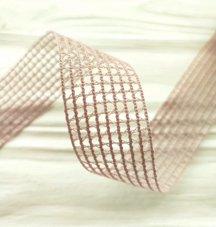 Тесьма-сетка 25 мм., цвет пыльная роза, DIY Ribbon's, цена за 1 ярд ( 90 см ), купить - БлагоЛис