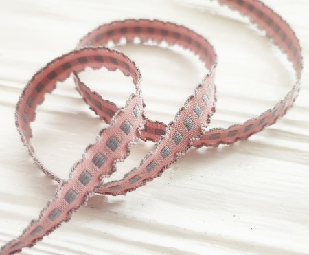 Тесьма с фестончатым краем 10 мм, цвет пыльная роза, DIY Ribbon's, цена за 1 ярд ( 90 см ), купить - БлагоЛис