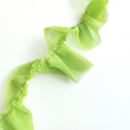 Рюш из сетки 4 см., цвет ярко зеленый, DIY Ribbon's, цена за 1 ярд ( 90 см ), купить - БлагоЛис