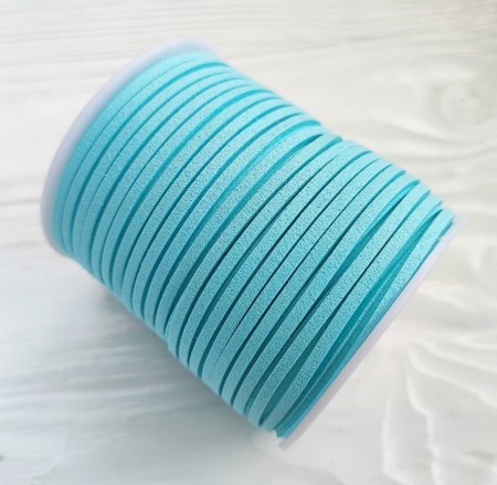 Замшевый шнур 2 мм., цвет бирюзовый, DIY Ribbon's, цена за 1 ярд ( 90 см ), купить - БлагоЛис