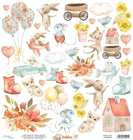 Лист для вырезания Kiddie, 30,5 х 30,5 см, плотность 240 грамм, ТМ Mintay by Karola      , купить - БлагоЛис