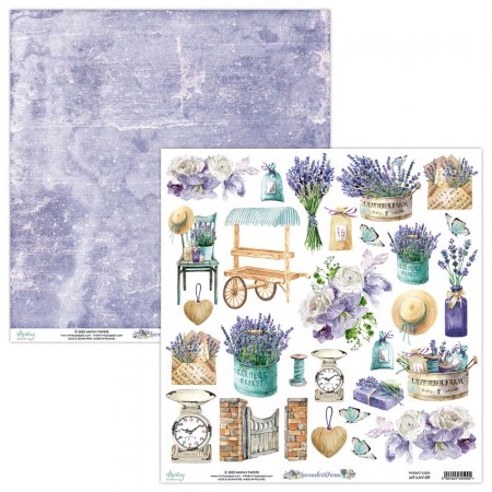 Лист для вырезания  Lavender Farm, 30,5 х 30,5 см, плотность 250 грамм, ТМ Mintay by Karola, купить - БлагоЛис