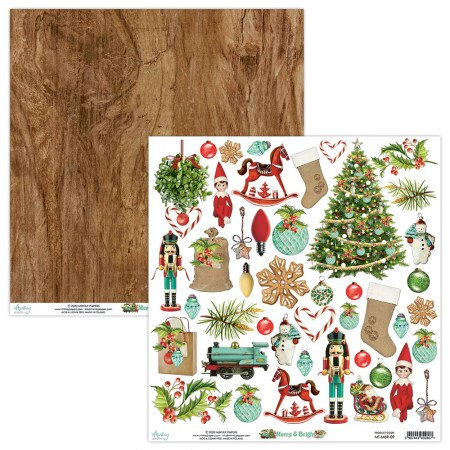 Лист для вырезания Merry & Bright, 30,5 х 30,5 см, плотность 240 грамм, ТМ Mintay by Karola, купить - БлагоЛис