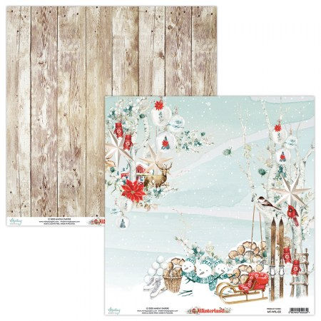 Лист бумаги Winterland 03, 30,5 х 30,5 см, плотность 240 грамм, ТМ Mintay by Karola, купить - БлагоЛис