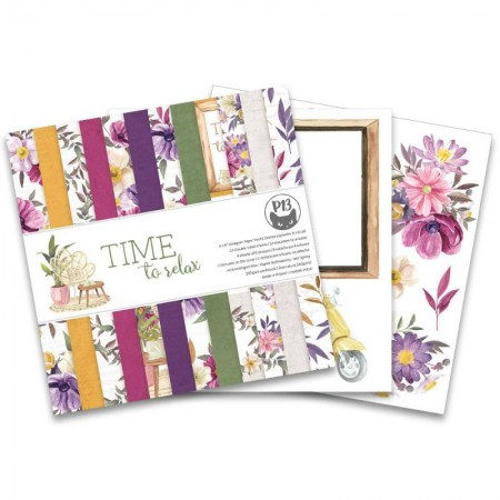 1/2 Набора бумаги "Time to relax", 15,3 х 15,3 см, 12 двусторонних листов + бонус, плотность 240 грамм, ТМ P13, купить - БлагоЛис