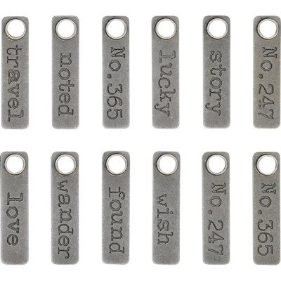 Набор металлических подвесок Idea-Ology Metal Story Sticks, 12 штук, ТМ Tim Holtz