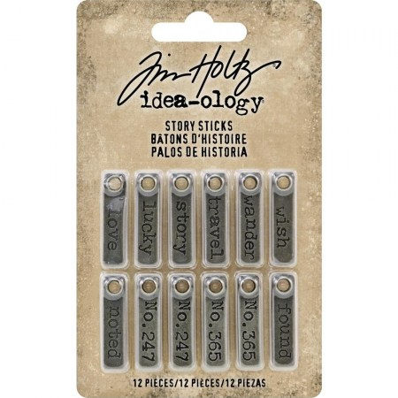 Набор металлических подвесок Idea-Ology Metal Story Sticks, 12 штук, ТМ Tim Holtz, купить - БлагоЛис