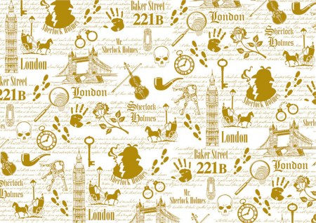Калька (веллум) с золотым рисунком, Sherlock Holmes - detective, ТМ Bee Shabby, купить - БлагоЛис