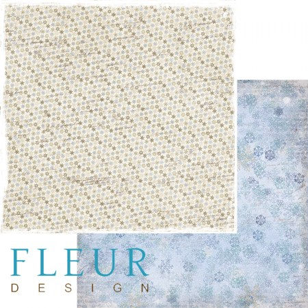 Лист двусторонней бумаги 30,5x30,5 см 190 грамм Fleur Узоры на окнах коллекция Зимние узоры, купить - БлагоЛис