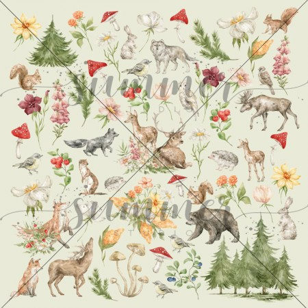 Лист для вырезания из коллекции Spirit of nature, 30,5 х 30,5 см, 190г, ТМ Summer Studio, купить - БлагоЛис