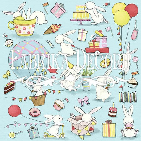 Лист для вырезания Фабрика Декора Bunny bithday party (зайцы), купить - БлагоЛис