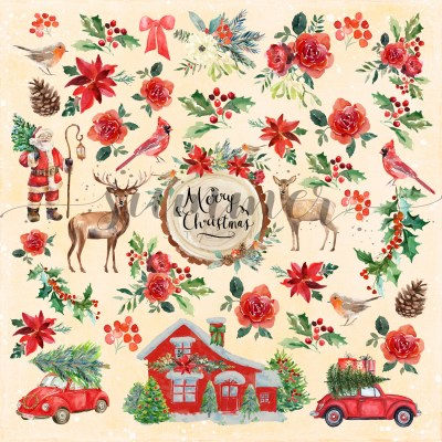 Набор двусторонней бумаги The holiday spirit, 11 листов, 30,5 х 30,5см, 190г, ТМ Summer Studio