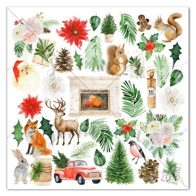 Набор двусторонней бумаги Winter traditions, 10 листов + 1 бонус, 30,5 х 30,5 см, 190 г, ТМ Summer Studio
