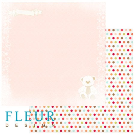 Лист двусторонней бумаги 30,5x30,5 см 190 грамм Fleur Лучший друг,коллекция Детская, купить - БлагоЛис