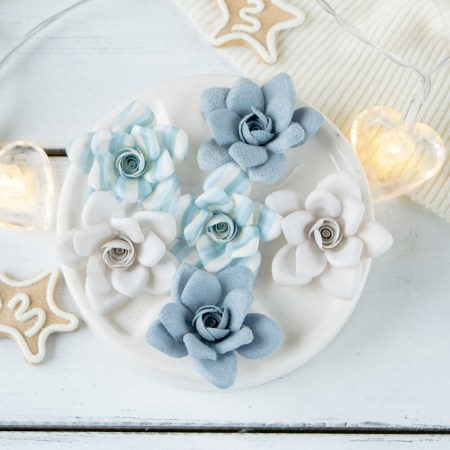 Набор цветов "Сказочная зима" голубой, розы, ТМ Pastel flowers, купить - БлагоЛис